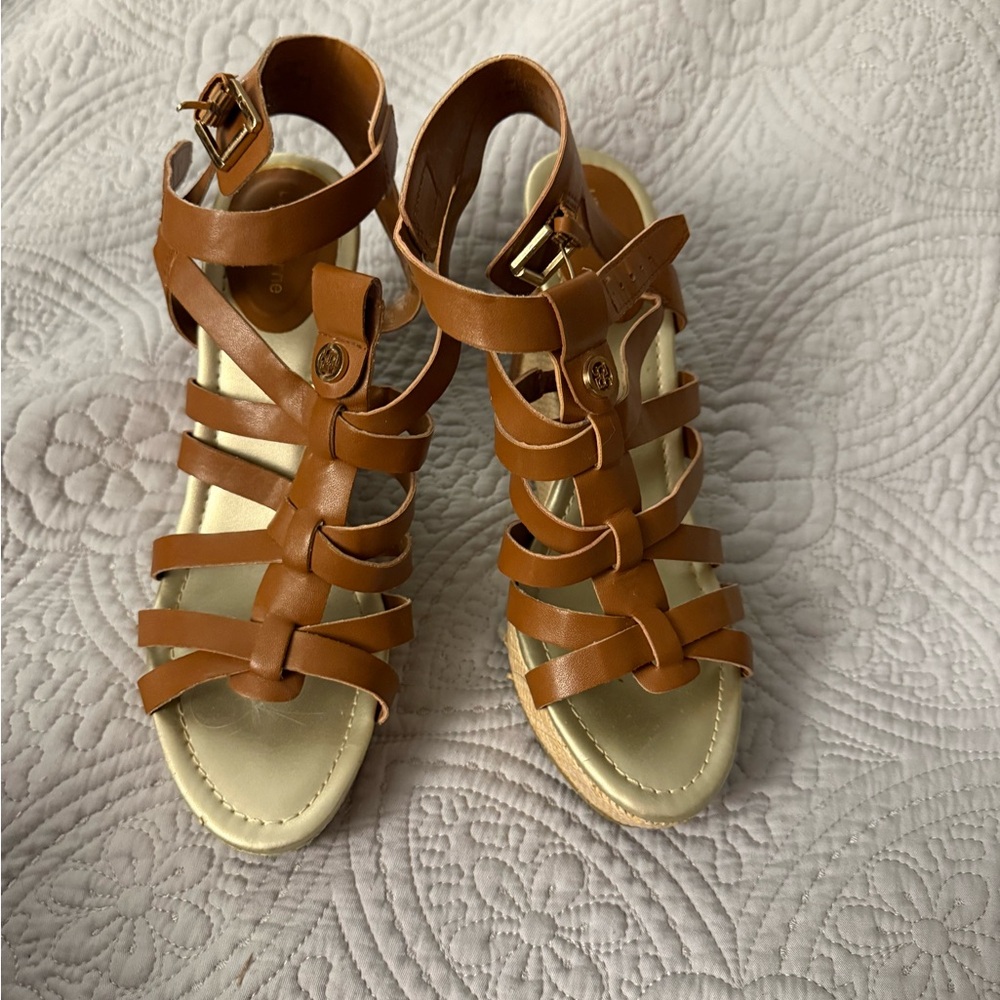 Liz Claiborne Brown Strappy Sandals